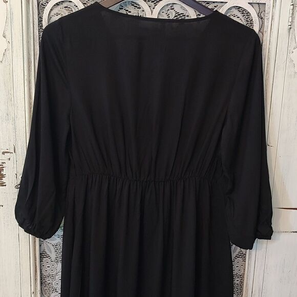 Brand New Gap Size Small Maternity Wrap Style V-Neck Black 100% Rayon Midi Dress - Picture 7 of 9
